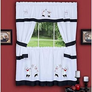 Gourmet Embellished Cottage Window Curtain Set 58X36